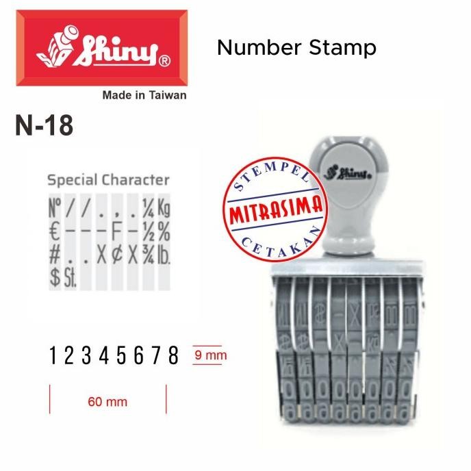 

Stempel Shiny N-18 ( N18 stempel nomor manual 8 digit 9mm N 18 ) AST