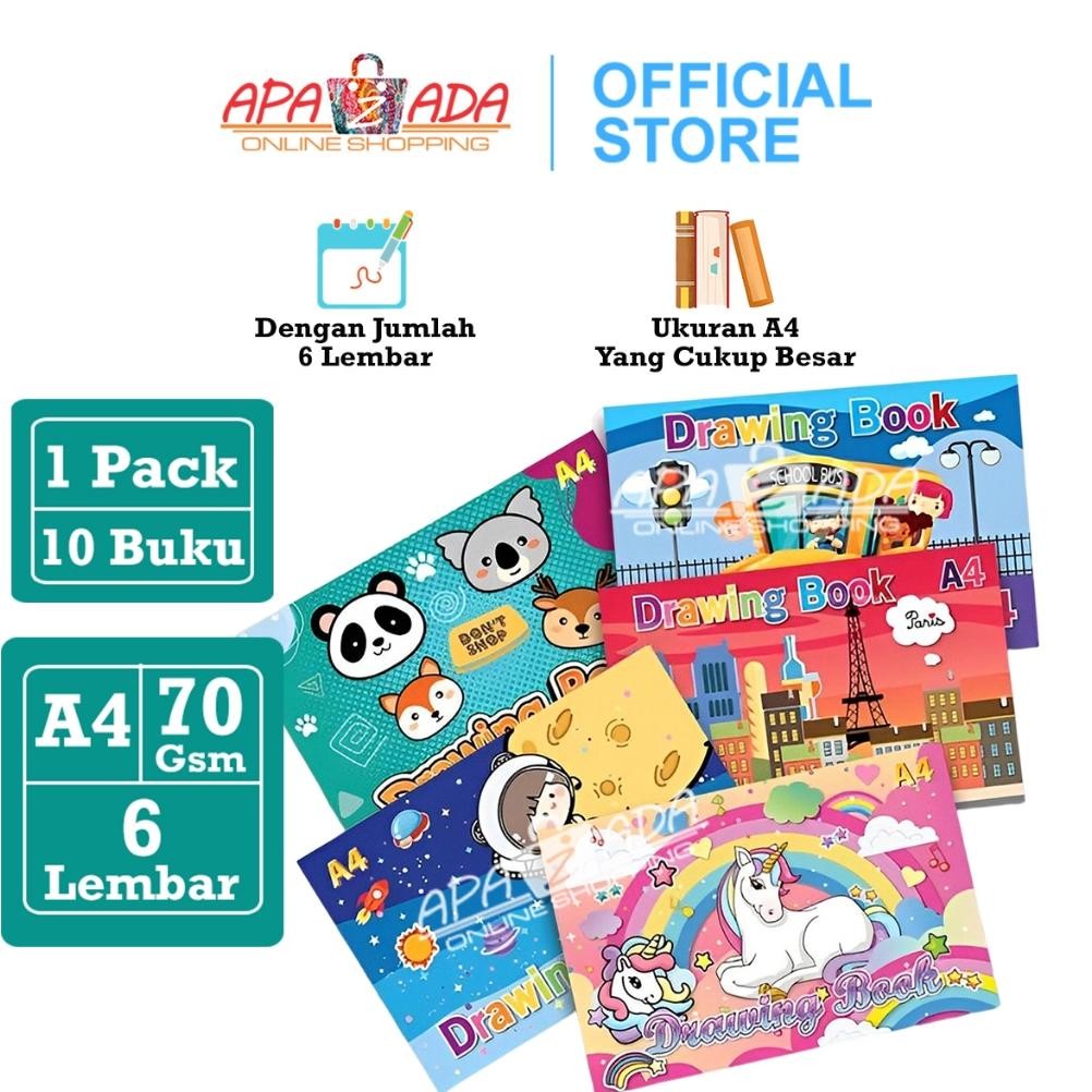 

Apazada - Buku Gambar A4 Squeezy 6 Lembar [1 Pack - 10 Pcs] / Drawing Book BG-SQA4206 AST