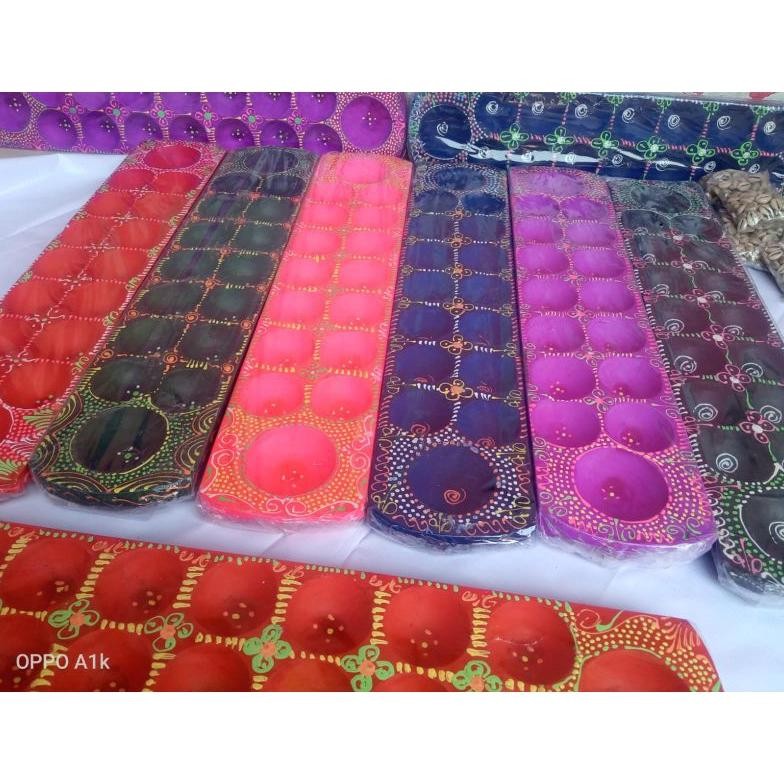 

mainan anak tradisional congklak kayu panjang warna warni AST