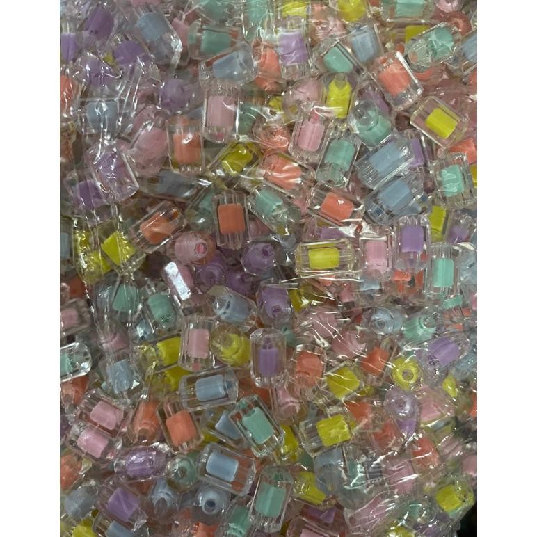 

manik TABUNG ISI mix warna 7 mm x 12mm grosir bahan usaha manik meronce kerajinan tangan AST
