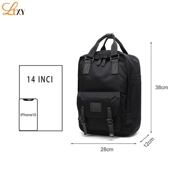 Lexy Tas Doughnut Macaroon Backpack Tas Sekolah Wanita Anti Air Tas Ransel Laptop 16 Inch Original D