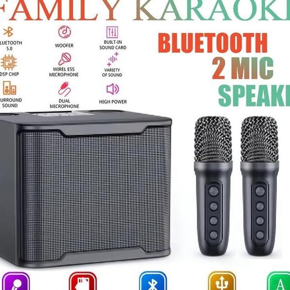 Karaoke Bluetooth Speaker Wireless 2 Mic Tv Aux  Ktv Equipment