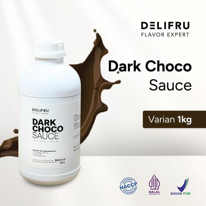 

Terlaris Sauce Dark Choco Delifru 1 Kg - Topping Saus Rasa Cokelat SALE