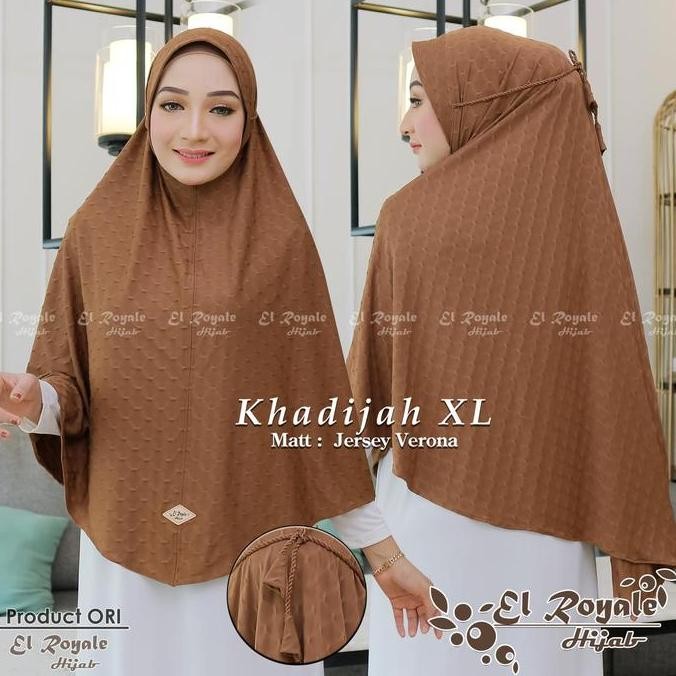 New Kerudung Hijab Instan Khadijah Xl Tali Kepang Jumbo Bergo Khimar By El Royale High Quality