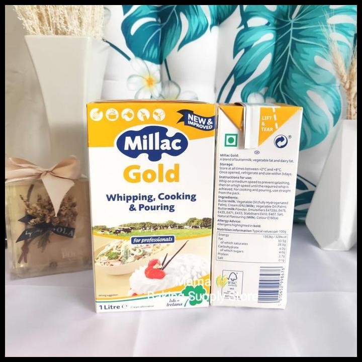 

Terlaris Millac Gold Whipping Cooking & Pouring Cream 1 L Krim Kue Dan Masak Good Quality