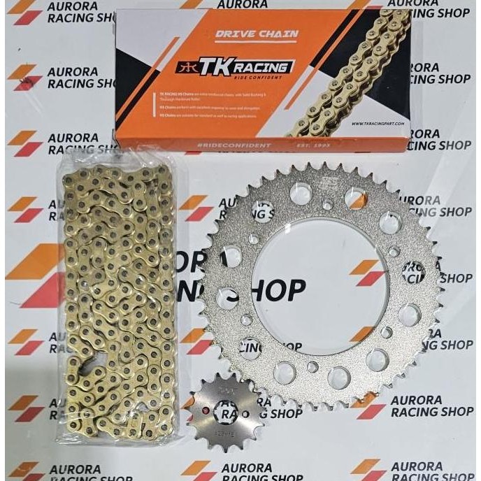 GEAR SET SSS MT15 / MT 15 / XSR 155 & RANTAI TK 428 HS GOLD