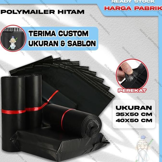 

Terlaris Plastik Packing Polymailer Kantong Olshop Lem isi 100 HITAM Uk 35x50 40x50 SALE