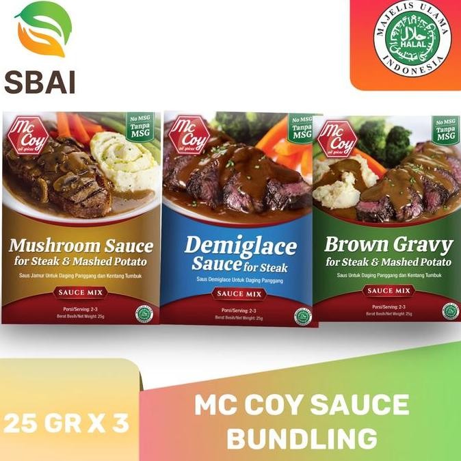 

Terlaris Mc Coy Saus Steak Jamur, Gravy, Demiglace, Bundling NO MSG HALAL SALE