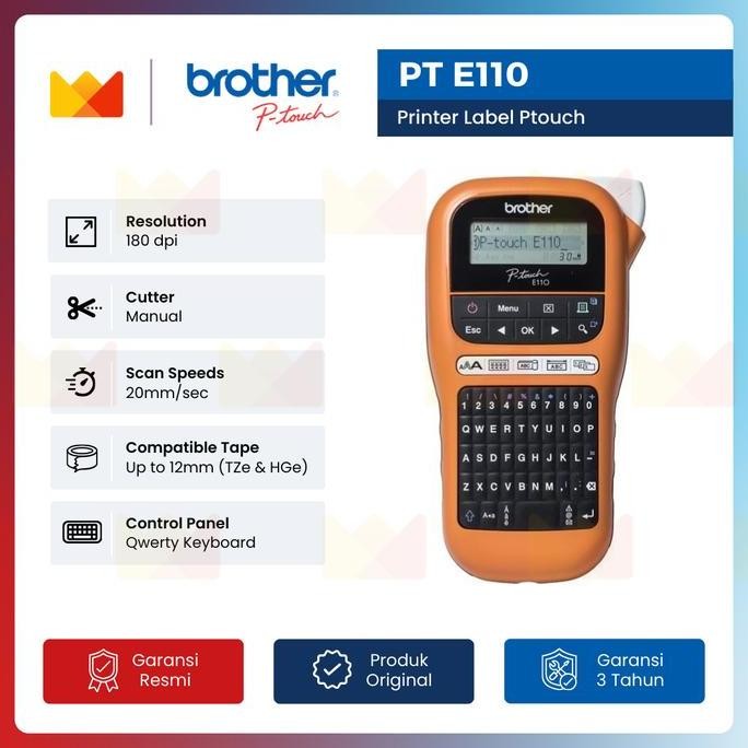 

Brother Printer Label Ptouch Pt E110 Label Printer Pt E 110 New Stok