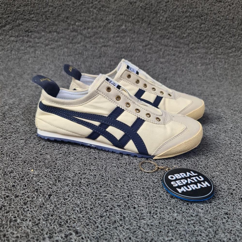 OBRAL SEPATU SLIP ON CREAM NAVY TANPA TALI 36-40 SEPATU KREM