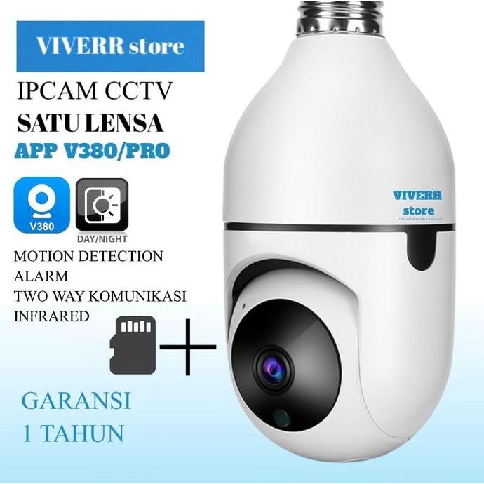 Tersedia V380 Pro Kamera CCTV IPCAM Bulb WiFi App 380 Pro - 8MP HD 1080p, Komunikasi 2 Arah, Night V
