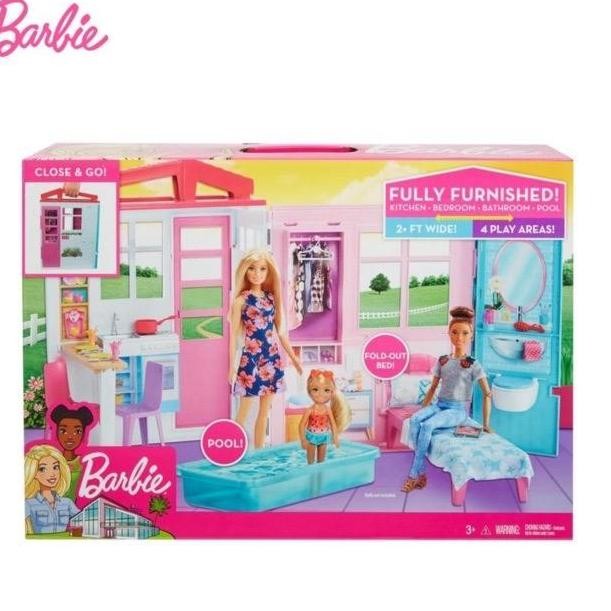 Rumah Boneka Barbie Mattel Fully Furnished