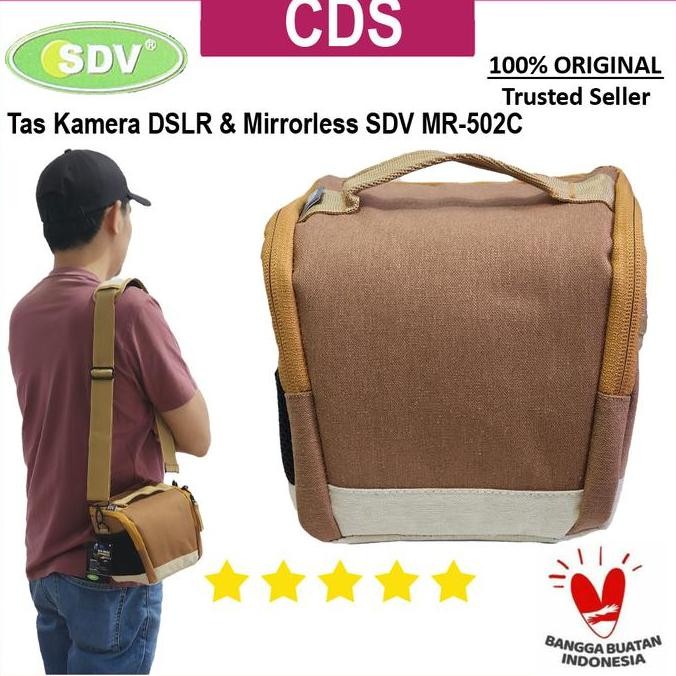 Tersedia SDV Tas Kamera Mirrorless MR-502C Brown- Compatible for Sony A6000 A6600 A6700 - Fujifilm -