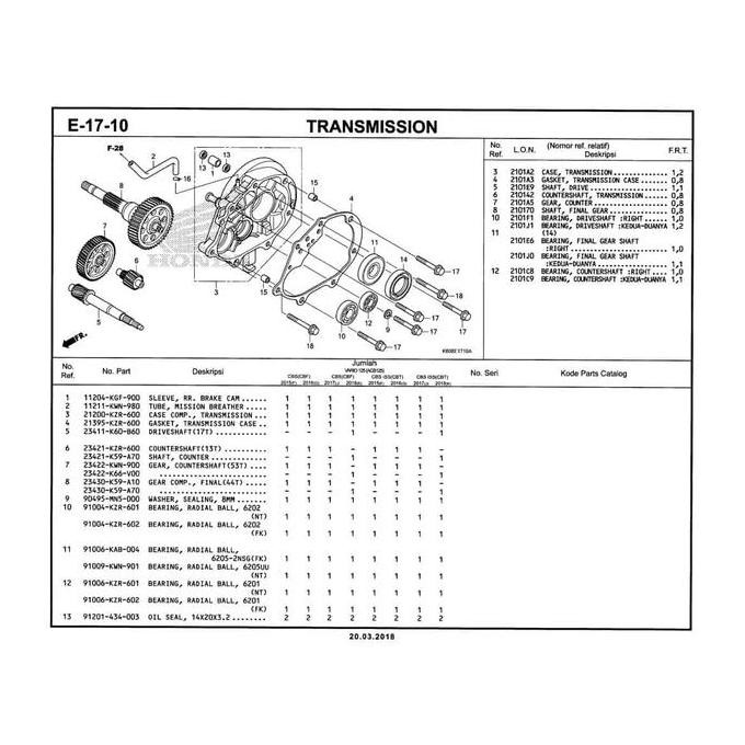AS PULLY VARIO 125 ESP K60 (23411-K60-B60) ASLI AHM