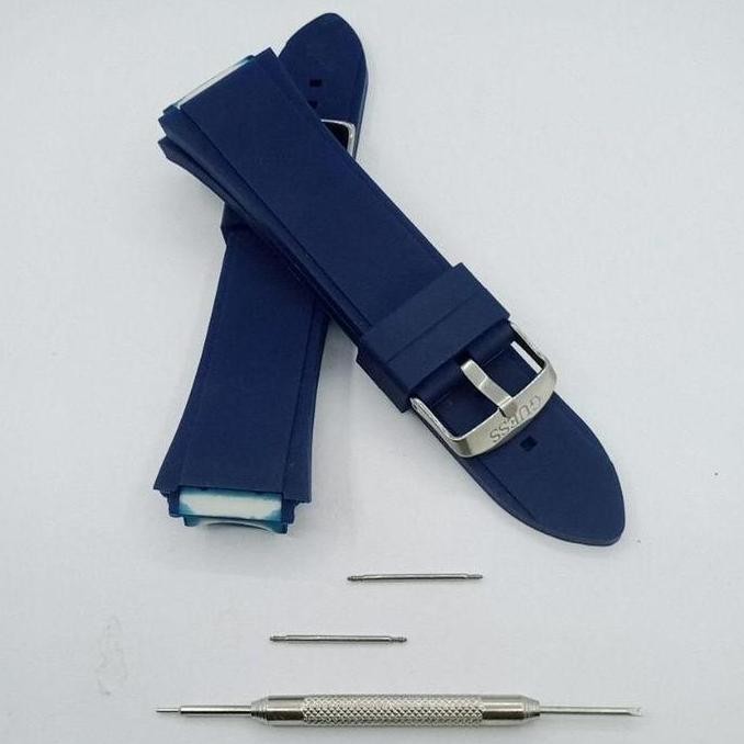 Grosir (Go) Rubber Tali Jam Guess W0247G3 W0040G3 W0040G7 Biru Size 22Mm Strap For Guess Blue