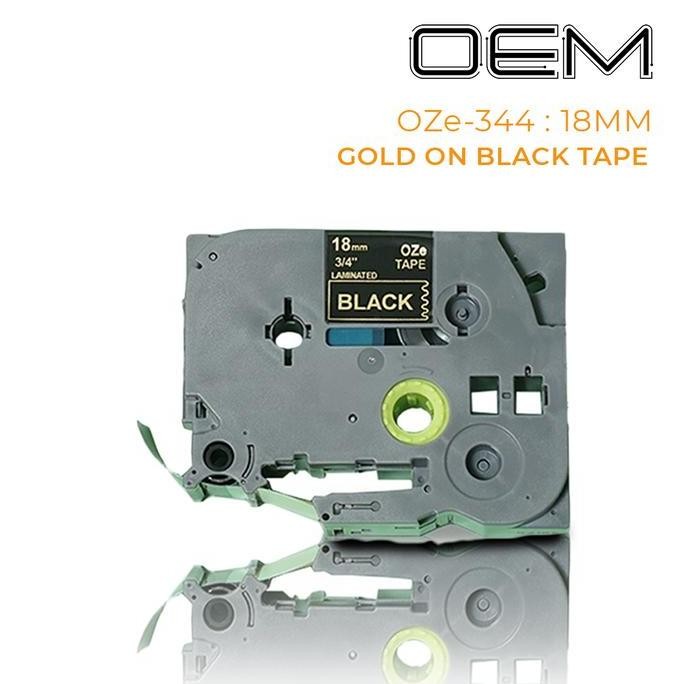 

Oze-344 Oem Tape Label 18Mm Gold On Black For Use On Ptouch New Stok