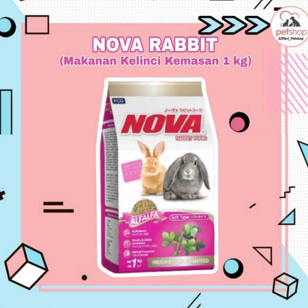 Makanan Kelinci Nova | Pakan Kelinci NOVA | Rabbit Food FRESHPACK ALFAFA 1KG