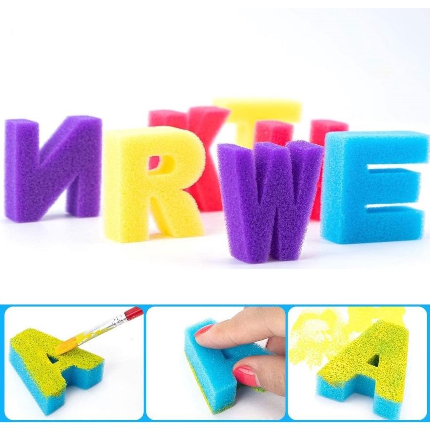 

Alat Lukis Anak Kuas Spons Huruf ABC Alphabet Sponge Brush Painting Set AST
