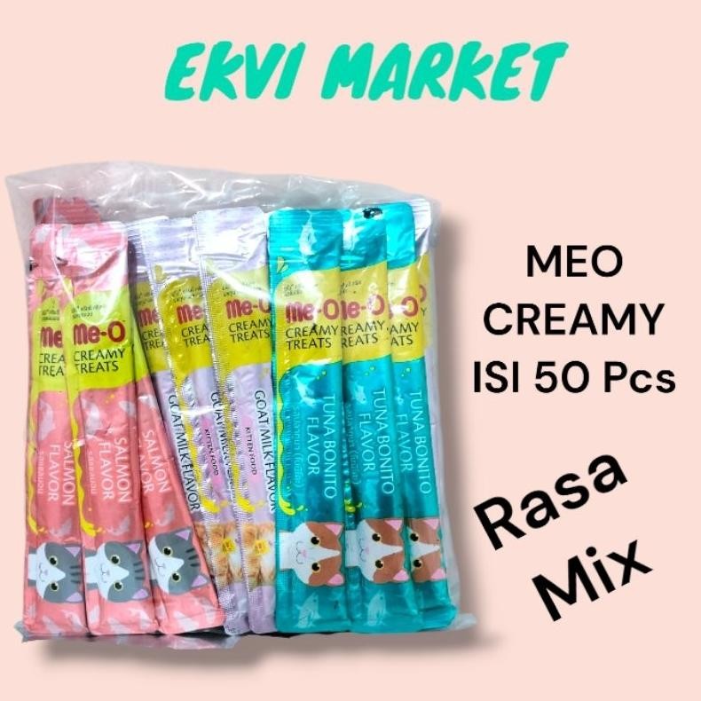 Meo Creamy Snack Kucing Paket Isi 50pcs Rasa Mix
