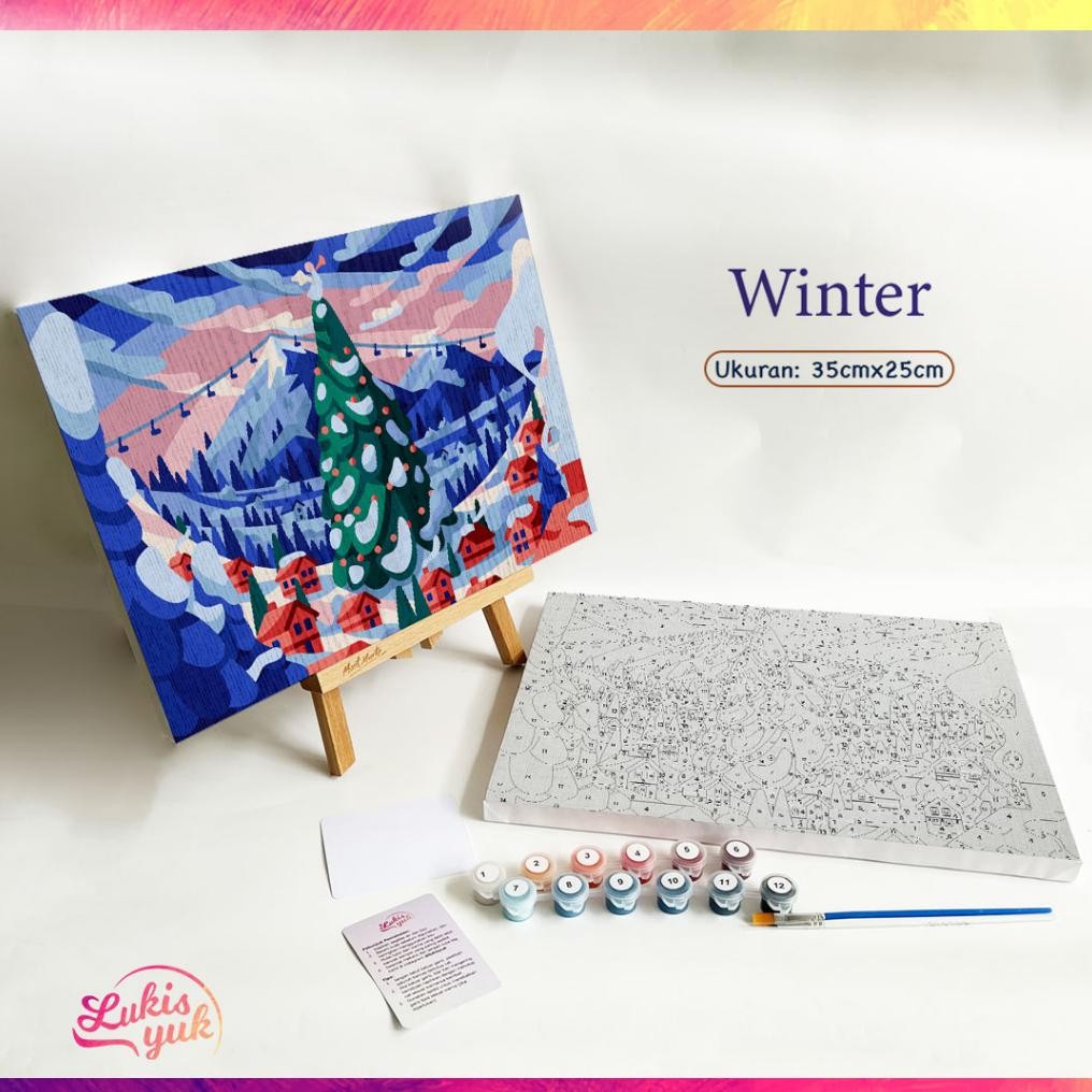 

Winter - Paint by Numbers Kit - 35x25cm - Cat Akrilik - Kanvas Lukis - by LukisYuk AST