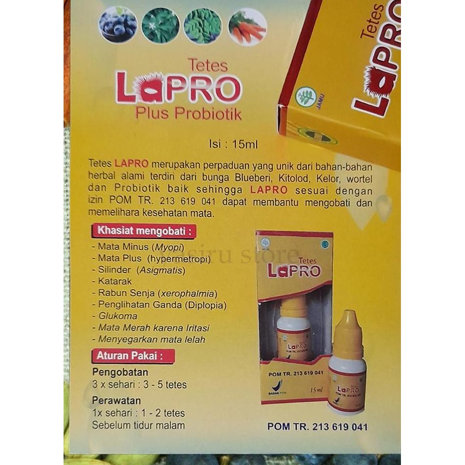 Tetes Mata Lapro La Pro Herbal Obat Minus Plus Glaukoma Katarak Dll
