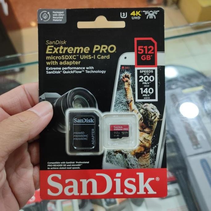 sandisk extreme pro microsd 512gb original - memory micro sd 4k high speed micro sdxc