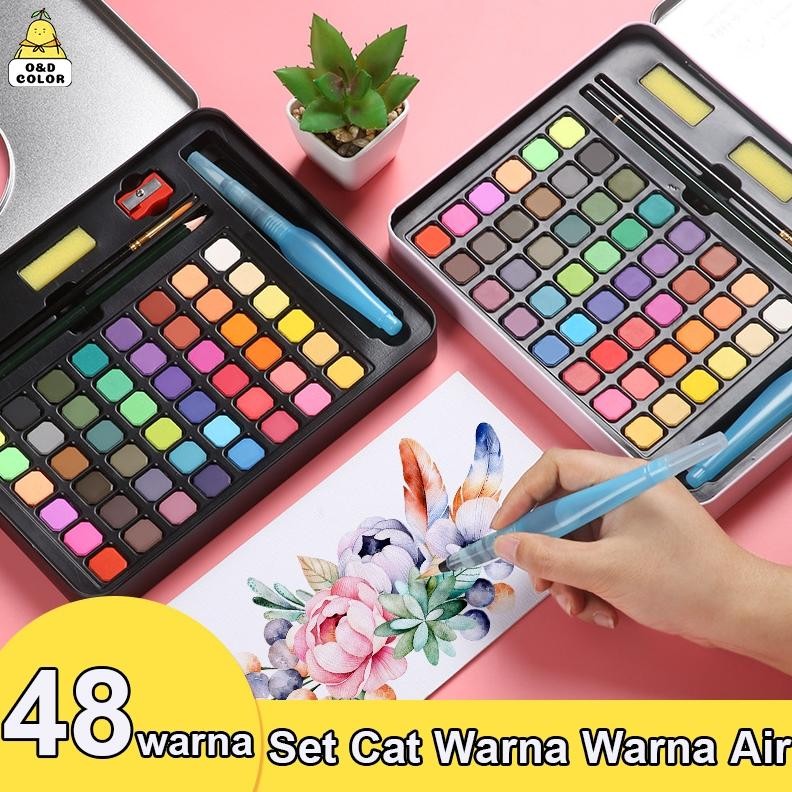 

Giorgione Cat Air 36/48 Warna Watercolor Set Alat Cat Air (termasuk kuas dan kertas gambar) High Quality Watercolour Water color Melukis Alat Lukis Solid watercolor AST