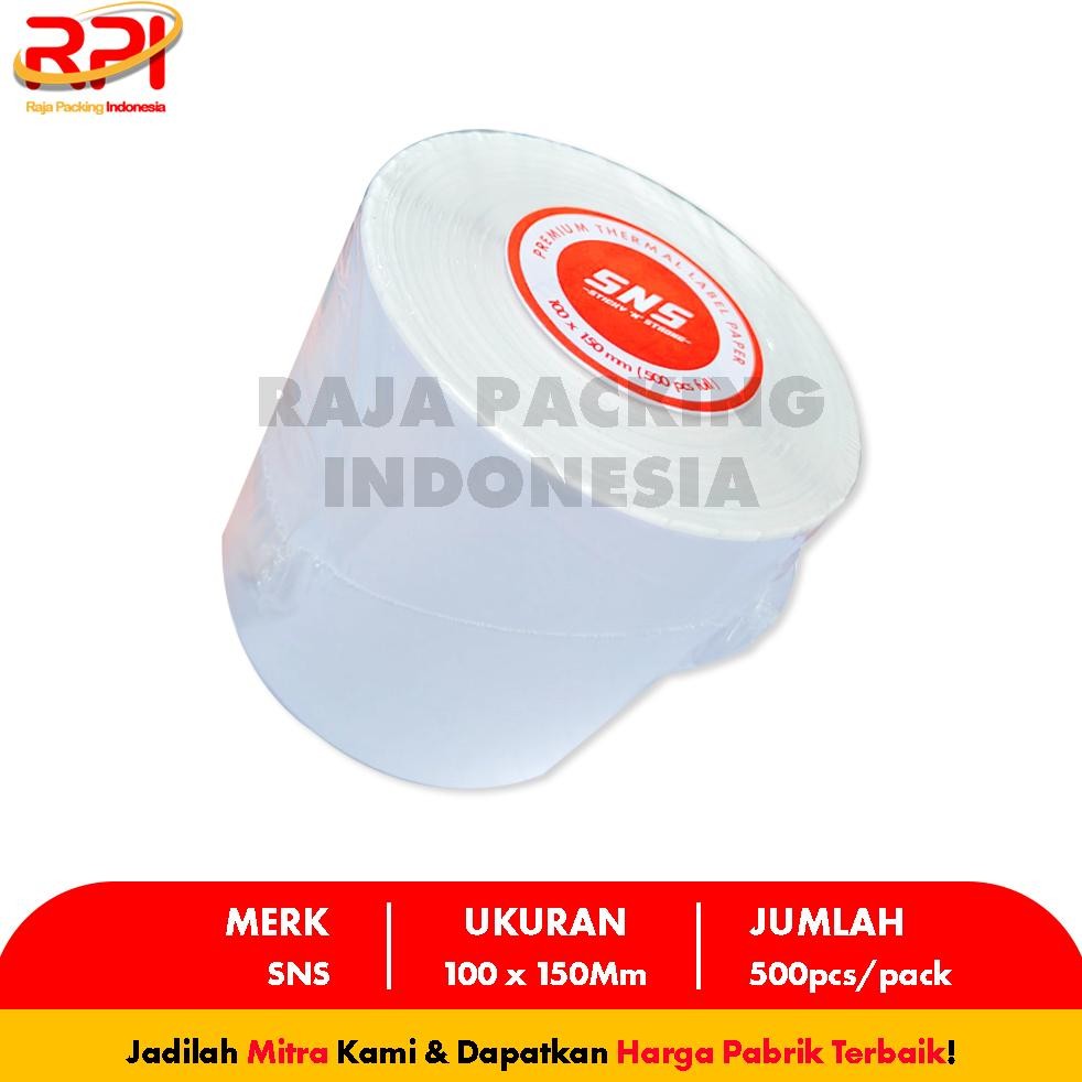 

LABEL THERMAL / KERTAS THERMAL / STICKER THERMAL 100x150 mm A6 500 Lembar RAJA PACKING INDONESIA AST