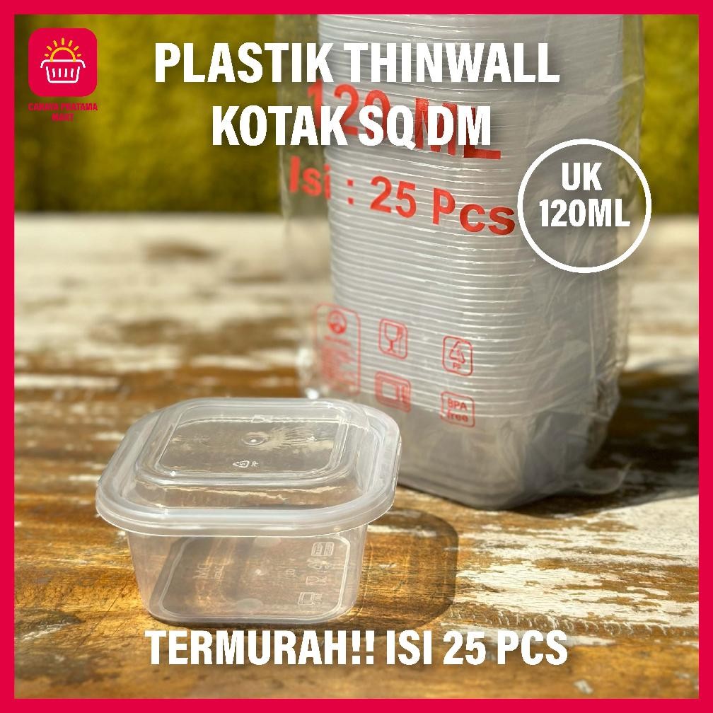 Ready Thinwall Square Mini Kotak Makan Plastik Persegi Kecil 120 Ml 150Ml 350Ml 500Mlsemua Ukuran Th