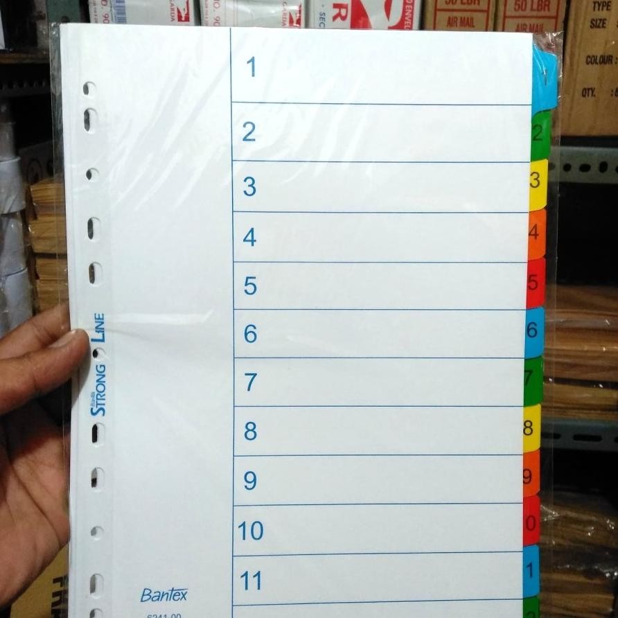 

DIVIDER BANTEX 6241 A4 1-12 / pembatas kertas 1-12 AST