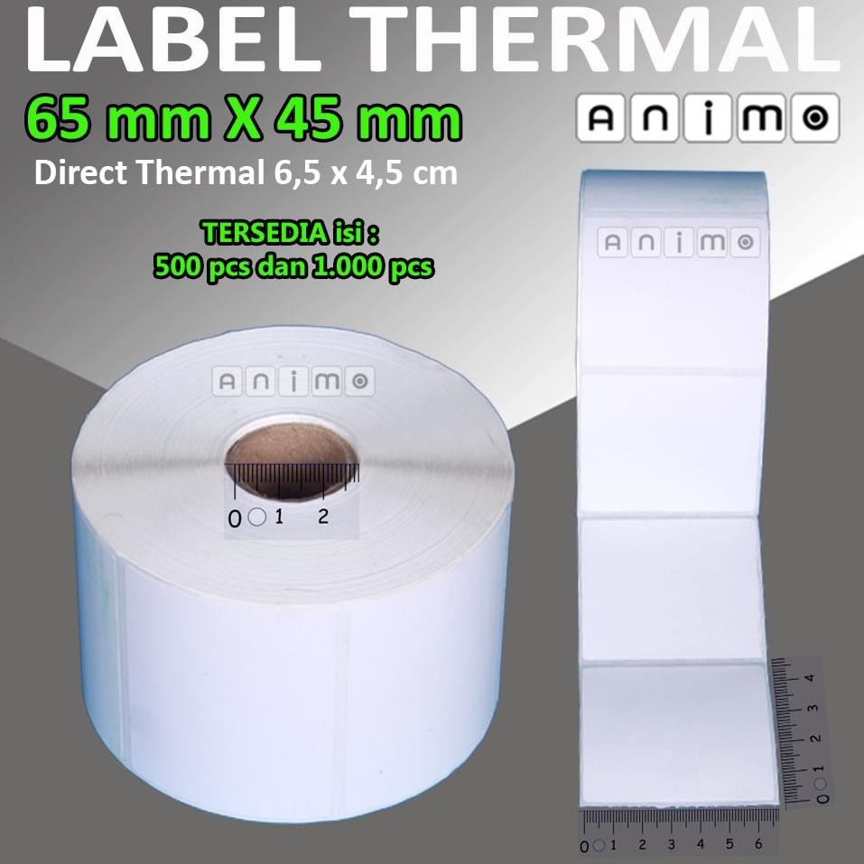

LABEL THERMAL 65X45 - BARCODE Thermal 65 X 45 MM - Direct Thermal 65 X 45 mm - Stiker Thermal 65x45 cm ISI 1000 PCS AST