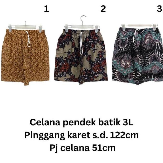 Ukuran 3L Celana pendek batik pria JUMBO