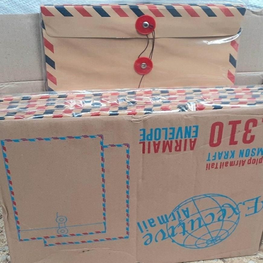 

amplop coklat tali airmail executive ukuran folio 1box 50pcs untuk melamar kerja / mengirim dokumen AST