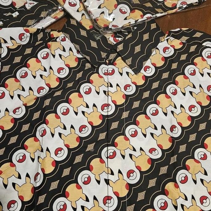 kemeja batik pria pendek pokemon pikachu batik / batik pikachu