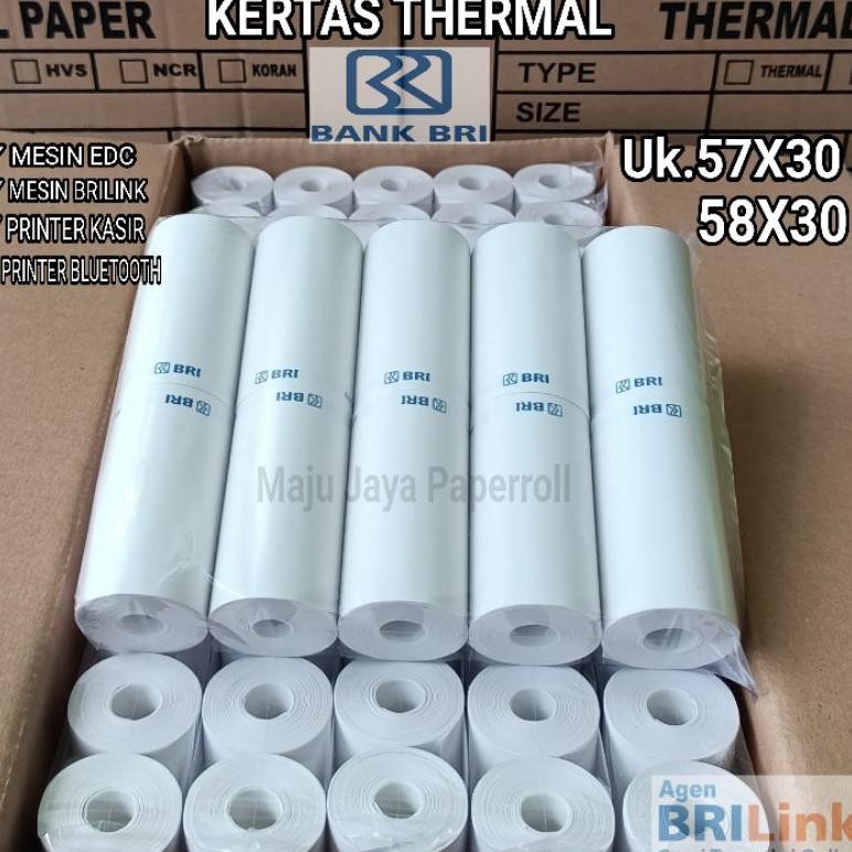 

( 30 ROLL) KERTAS THERMAL EDC LOGO BANK BRI UNTUK EDC BRILINK DLL AST