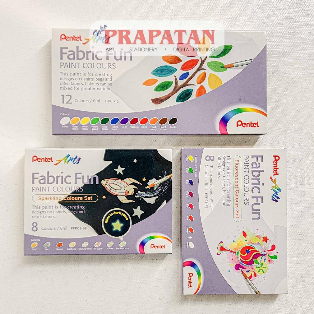 

Pentel Fabric Fun Paint Set 6ml | Cat Kain Tekstil AST