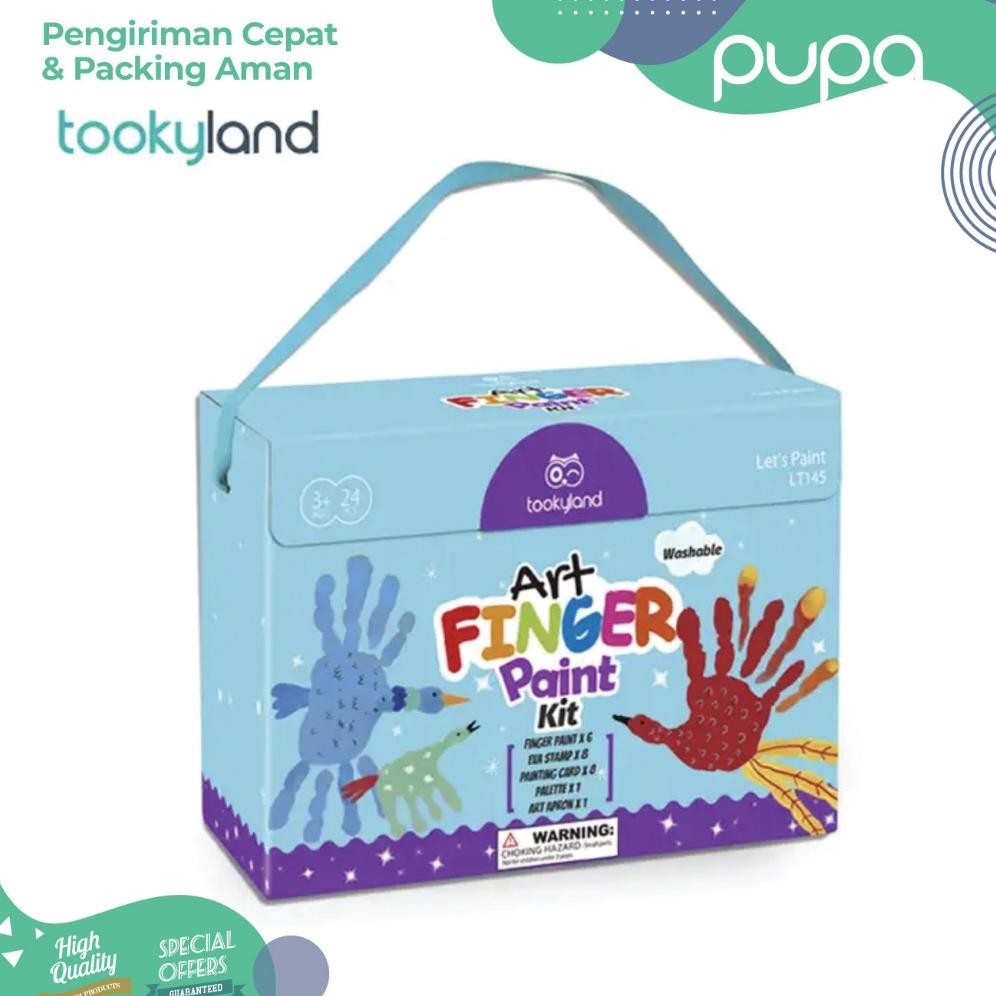 

TookyLand - Washable Art Finger Paint / Cat Seni Tangan Anak Non-toxic Children's Finger Paint - 6 Color Kit Non-toxic and Washable Finger Paint Acrylic Paints Set AST