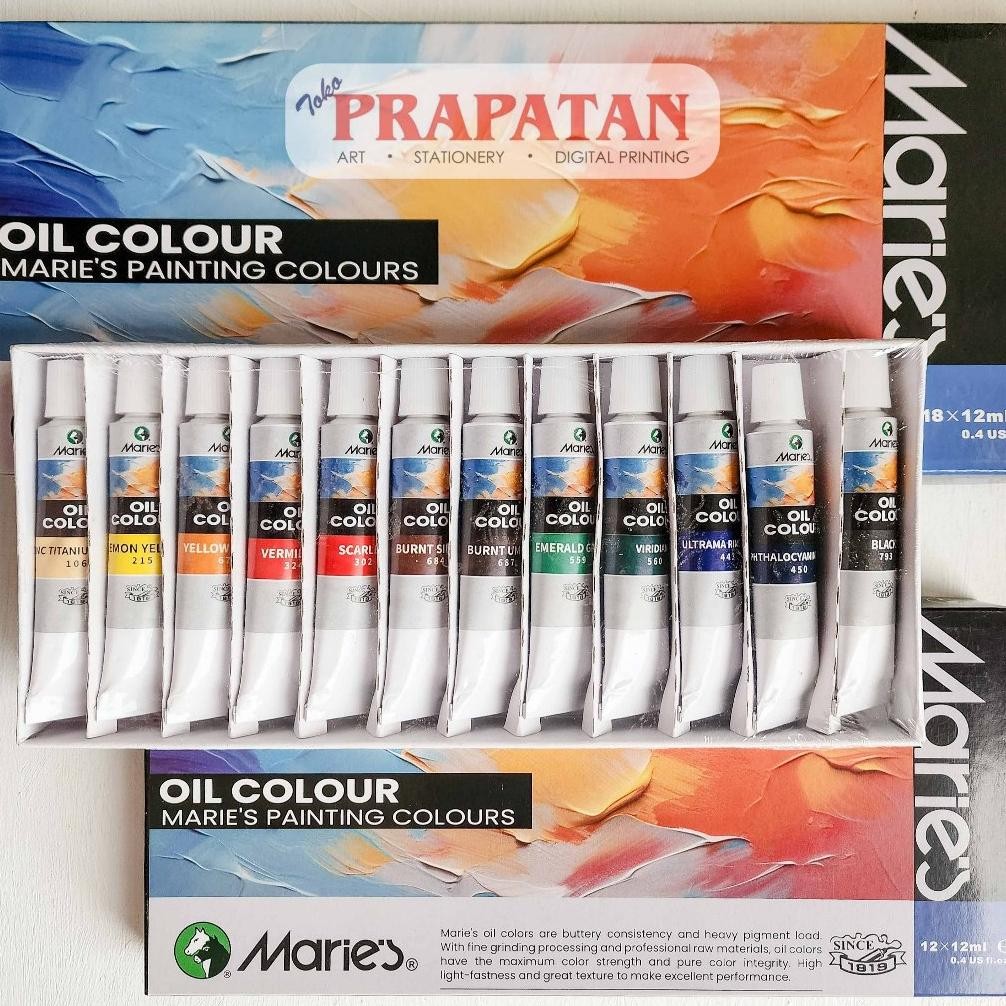 

Cat Minyak Set Maries 12ml | Maries Oil Color Set AST