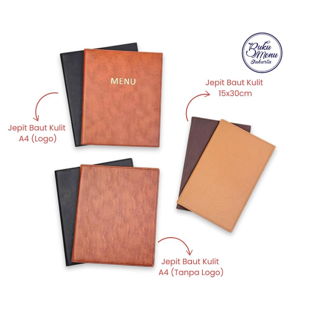 

Buku Menu Jakarta - Buku Menu Kulit Premium Jepit Baut Isi Plastik Mika A4 dan 15x30cm Hitam dan Coklat (polos dan logo) - Cafe, Coffee Shop, Restoran, Hotel AST
