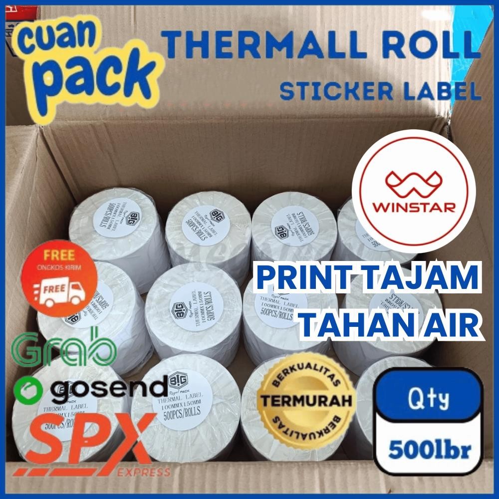 

1 Dus Label Sticker Thermal/Termal Roll 100x150 isi 24 Print Tajam & Tidak Mudah Pudar AST