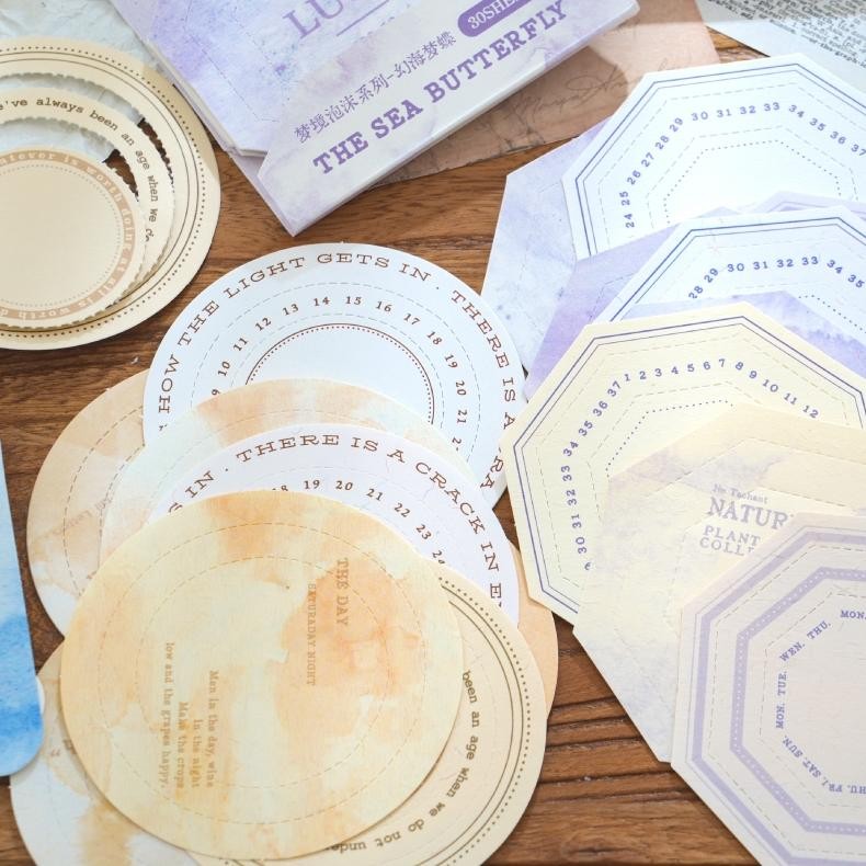 

30 Lembar Kertas Hias Seri Gelembung Mimpi 8x8cm Untuk Dekorasi Scrapbook Bullet Journal Diary Jurnal Retro Vintage AST