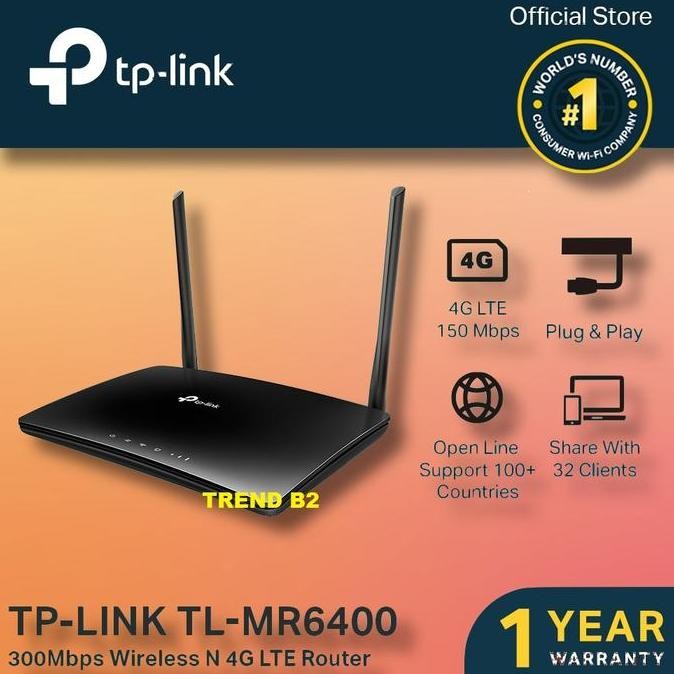 Wifi Modem 4G Lte Tplink Tl-Mr6400 / Tp Link Mr6400 Mr 6400 Unlock New Stok