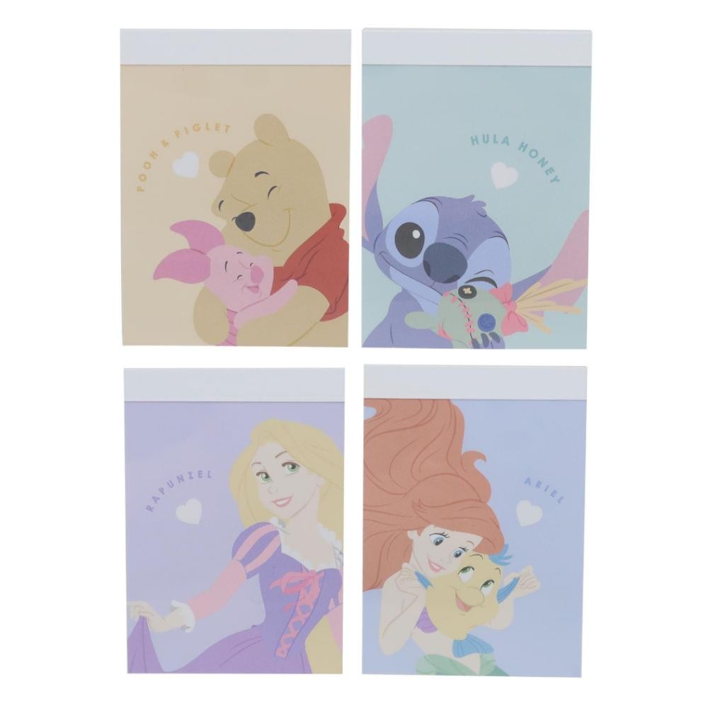 

Mini Memo Pad Disney Princess Tangled Rapunzel Little Mermaid Ariel Stitch Winnie the Pooh Note Kecil Notepad Limited Edition AST