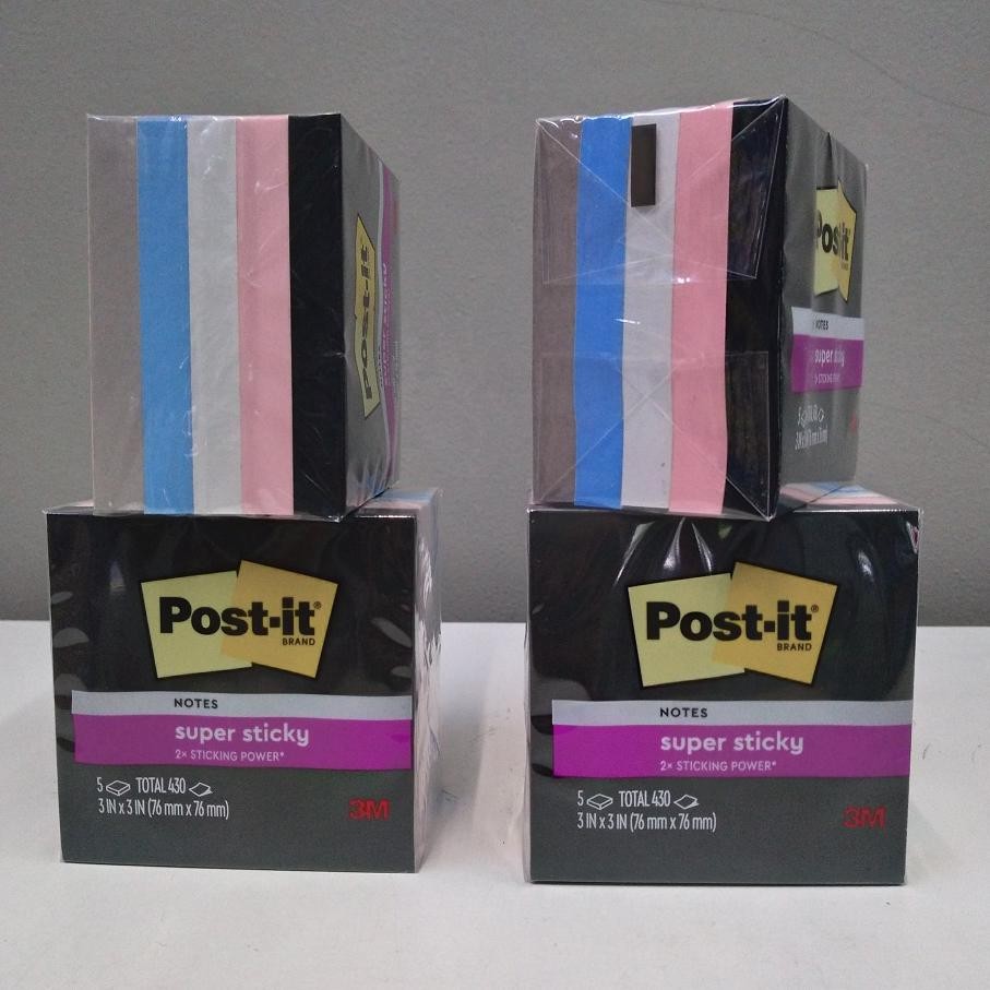 

3M Post It Super Sticky Notes 654-5SSNE 3 inch x 3 inch AST