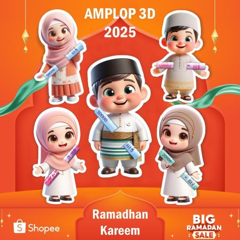 

4 Pack Amplop Karakter 2025 Amplop Lebaran Angpau LucuAmplop Thr Lebaran Angpau Surprise AST