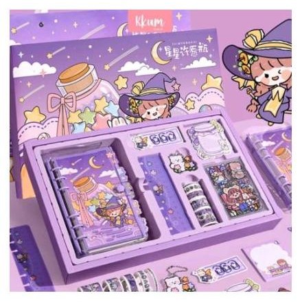 

9In1 Diary Kit Set - Buku Journal Agenda Set Aesthetic - Kado Ulang Tahun Valentine - Buku Jurnal Co