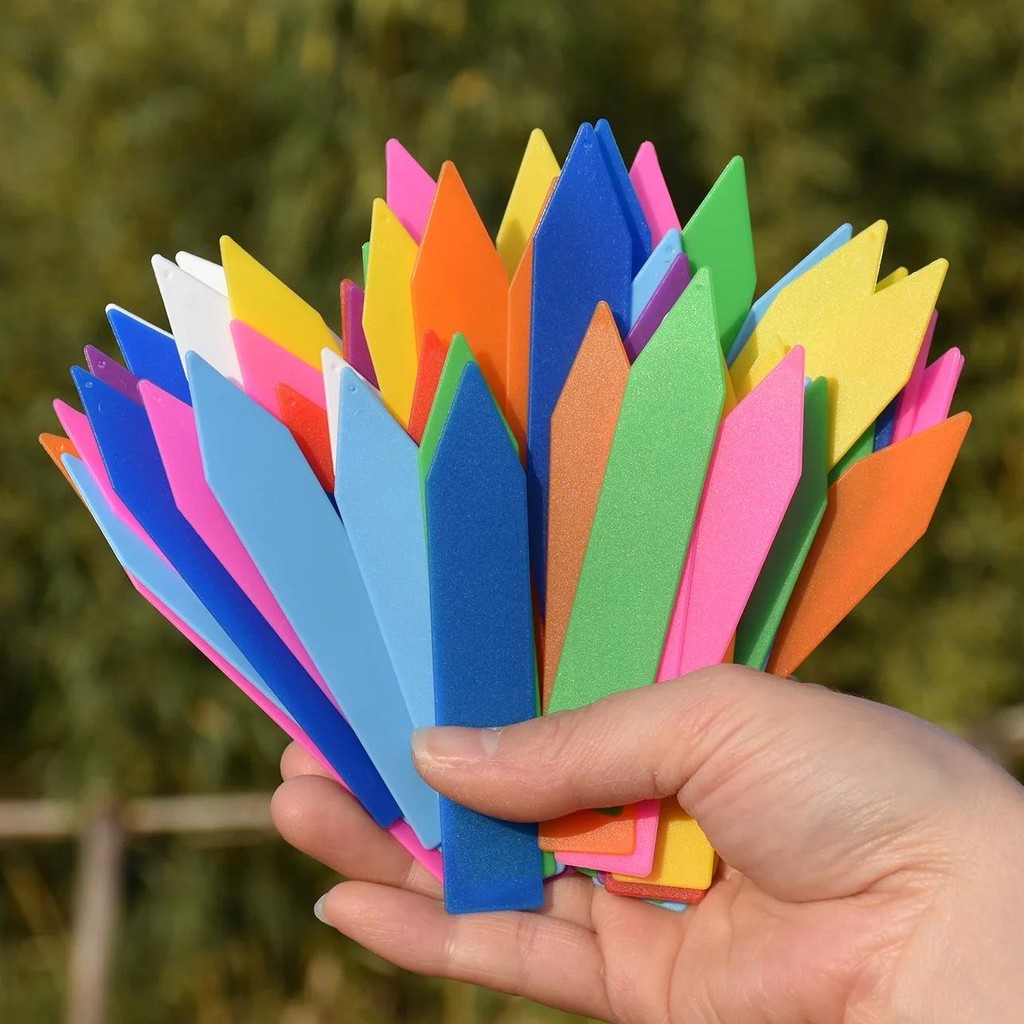

50-100Pcs Garden Plant Labels Markers Reusable Nursery Hang Tag Plastic Identification Card Waterproof Ring Sign Vegetables Tool