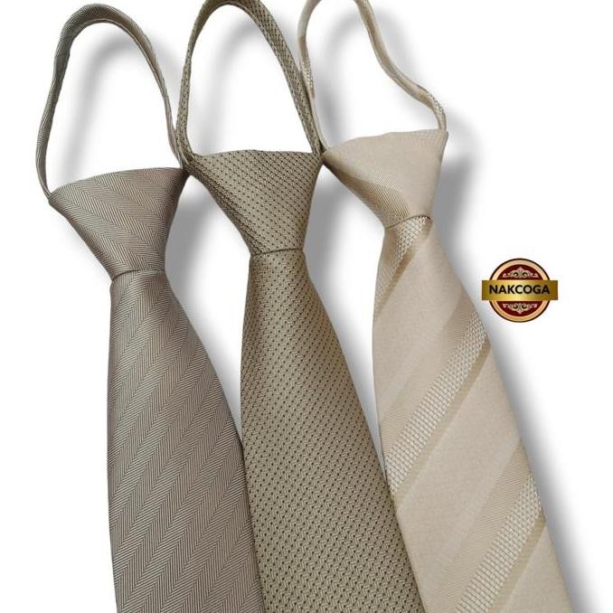 dasi cream polos dasi kantor pesta pernikahan wedding pria long tie