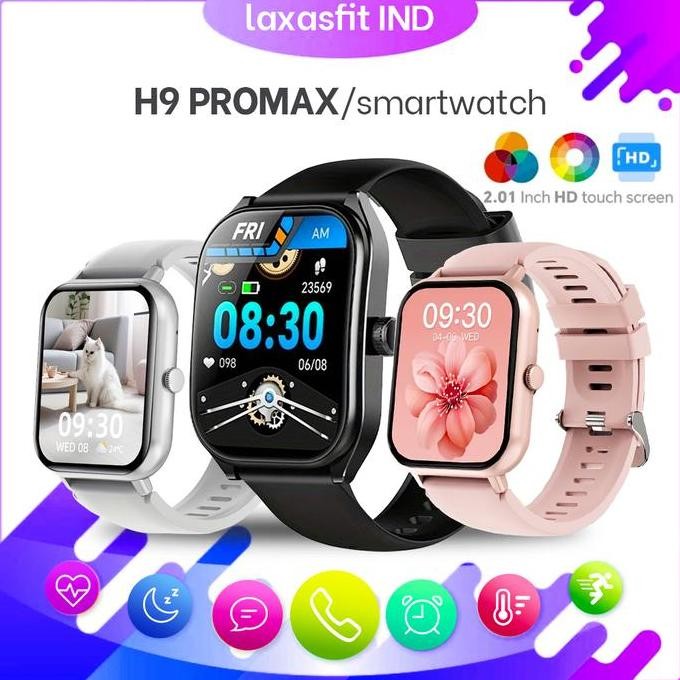 (Bisa Cod) Jam Tangan Smartwatch Pria Cewek,H9 Pro,Smartwatch Android Ios,Parlent Active Smartwatch,