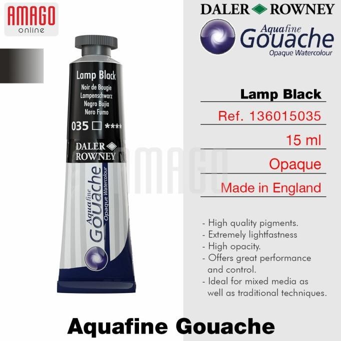 

Cat Air Lukis DALER-ROWNEY Aquafine Gouache Opaque Watercolour 15 ml - Lamp Black - 136015035 AST